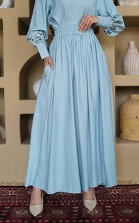 Rok Scarfola Worawari Skirt in Soft Blue