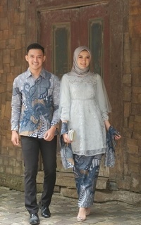 Vervessa's Laura Men Shirt Grey (Hanya Kemeja)| Kemeja Pria Raya Batik Pesta Kondangan