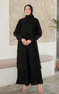 Long Dress Ashifa Dress Set Black A