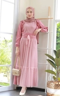 Gamis Vervessa's Fidelle Tulle Dress Rose | Gamis Raya Pesta Kondangan PO 4 Days