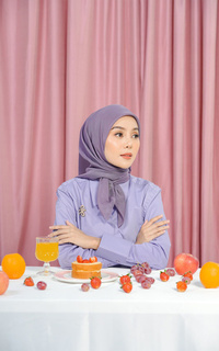 Plain Scarf Kania Square - Purple