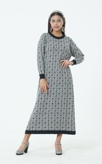 Blus NONA TAMMY SIDE SLIT DRESS BLACK AND WHITE