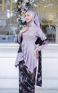 Matching Sets Vervessa's Lucia Sequin Set Dress Mauve | Setelan Kebaya dan Rok Raya Pesta Kondangan PO 1 Week