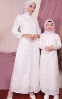 Gamis Gamis Full Brukat Putih dan Hitam Manasik Haji / Umroh (Anak)