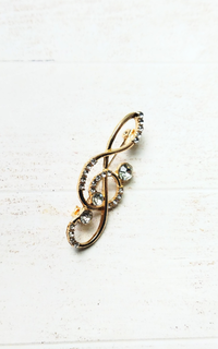 Bros Musica Gold Brooch 