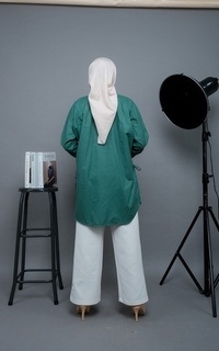 Blus Zaira Kemeja Blouse Oversize Hijau Gren-681831
