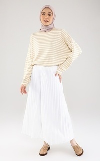 Pants New Pleats Cullote Broken White A