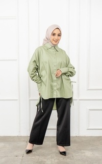 Blus Zaira Kemeja Bouse Oversize Sage Sage-682910