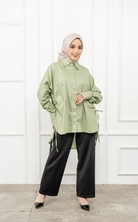 Blouse Zaira Kemeja Bouse Oversize Sage