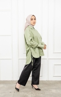 Blus Zaira Kemeja Bouse Oversize Sage Sage-682911