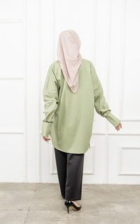 Blus Zaira Kemeja Bouse Oversize Sage Sage-682913