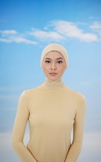 Scarf Cap Inner Neck Tie - Almond