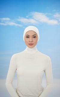 Scarf Cap Inner Neck Tie - Egret