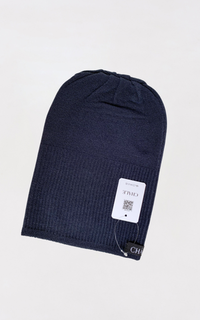 Scarf Cap Premium Inner Kupluk Rajut Dark Navy