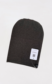 Scarf Cap Premium Inner Kupluk Rajut Dark Grey