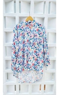 Blus Racin One Set Kemeja Rayon Motif dan Kulot Crinkle (2) - Setelan Wanita - Casual AP-683583
