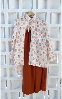 Blus Racin One Set Kemeja Rayon Motif dan Kulot Crinkle (2) - Setelan Wanita - Casual AL-683587