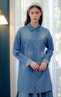 Shirt Denim Skirt - Blue