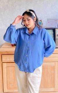 Blus Yoenik Apparel Hyein Button Shirt Denim M17932 R32S1