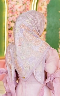 Hijab Motif Camellia series Renew in Dusty Purple