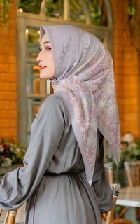 Hijab Motif Camellia series Renew in Ultimate Grey