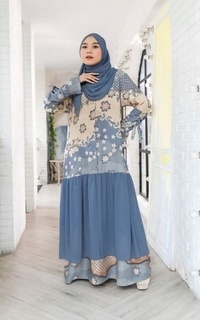 Gamis Srikaton Dress by ZIZARA Signature Sarimbit Series - XL