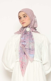 Printed Scarf LONDON SERIES_DUSTY PINK