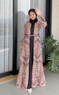 Long Dress Sabena Dress Black Pink