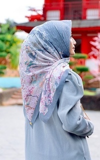 Printed Scarf Japan Series In Oddysey Grey