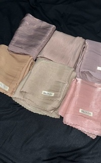 Pashmina Pashmina Shimmer Silk Lasercut Original Premium Nude-686728