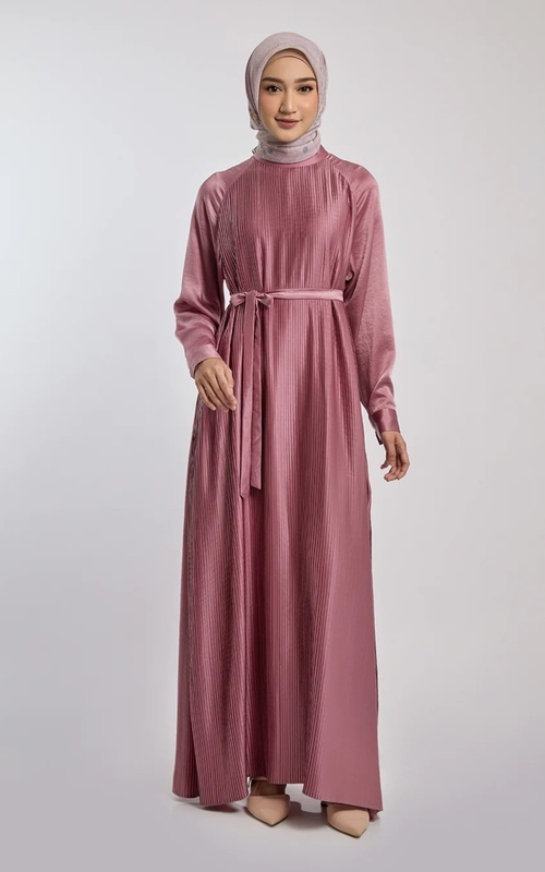 Gamis - Dena Dress Plain Blush - Blush