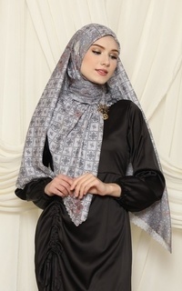 Printed Scarf HESSYA ELLENA SERIES_CHARCOAL