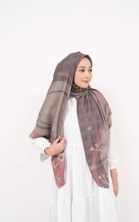 Printed Scarf Voal Signature Premium - Peanut (Motif Series by Zilkalabel)