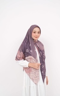 Printed Scarf Voal Signature Premium - Orchid  (Motif Series by Zilkalabel)
