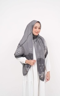 Printed Scarf Voal Signature Premium - Mercoal Sage (Motif Series by Zilkalabel)