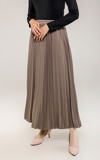 Skirt Basic Pleats Skirt Mocca