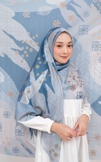 Hijab Motif Voal Signature Premium - Coastal (Motif Series by Zilkalabel)
