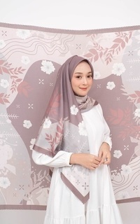 Hijab Motif Voal Signature Premium - Rosewood (Motif Series by Zilkalabel)