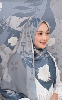 Printed Scarf Voal Signature Premium - Teal (Motif Series by Zilkalabel)