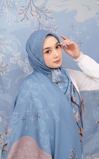 Hijab Motif Voal Signature Premium - Steel (Motif Series by Zilkalabel)