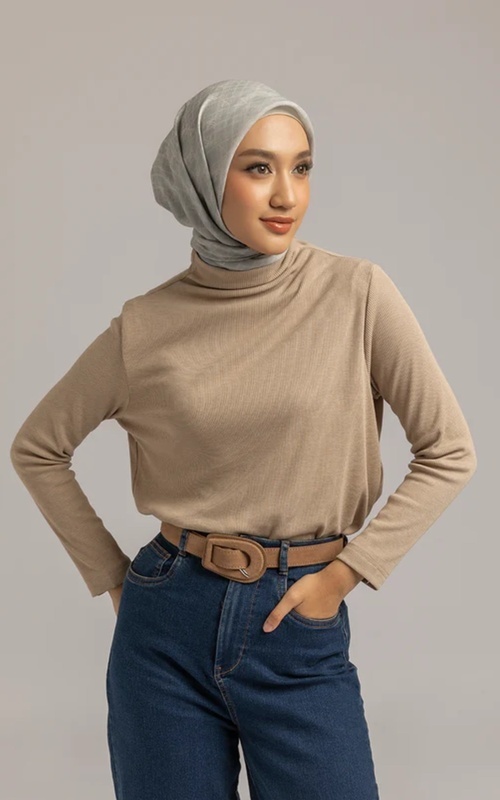 Kemeja Wanita - Divya Top Beige - Beige