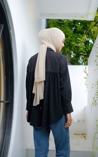 Shirt Plisk Back Pleats Oversize Shirt Black