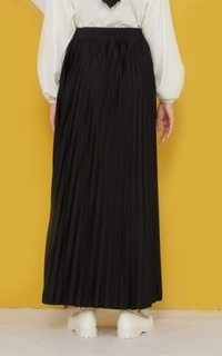 Skirt Rok Plisket Premium hitam -689357