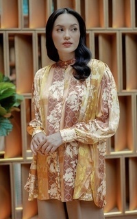 Kemeja Fleura Gathered Shirt - Yellow