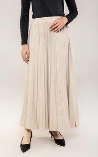 Rok Basic Pleats Skirt Beige