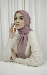 Hijab Motif Monogram Voile Square - Mauve