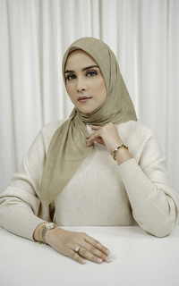 Hijab Motif Monogram Voile Square - Nougat