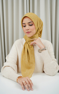 Hijab Motif Monogram Scramble Voile Square - Ochre