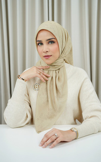 Hijab Motif Monogram Scramble Voile Square - Oat