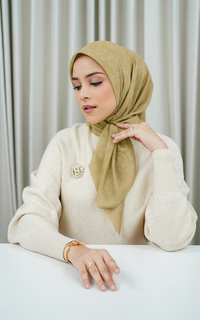 Hijab Motif Monogram Scramble Voile Square - Willow